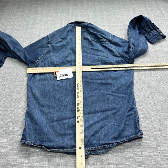 Hollister Denim Shirt‎ Mens Small Y2K Blue Western Cowboy Button Up - Picture 5 of 8